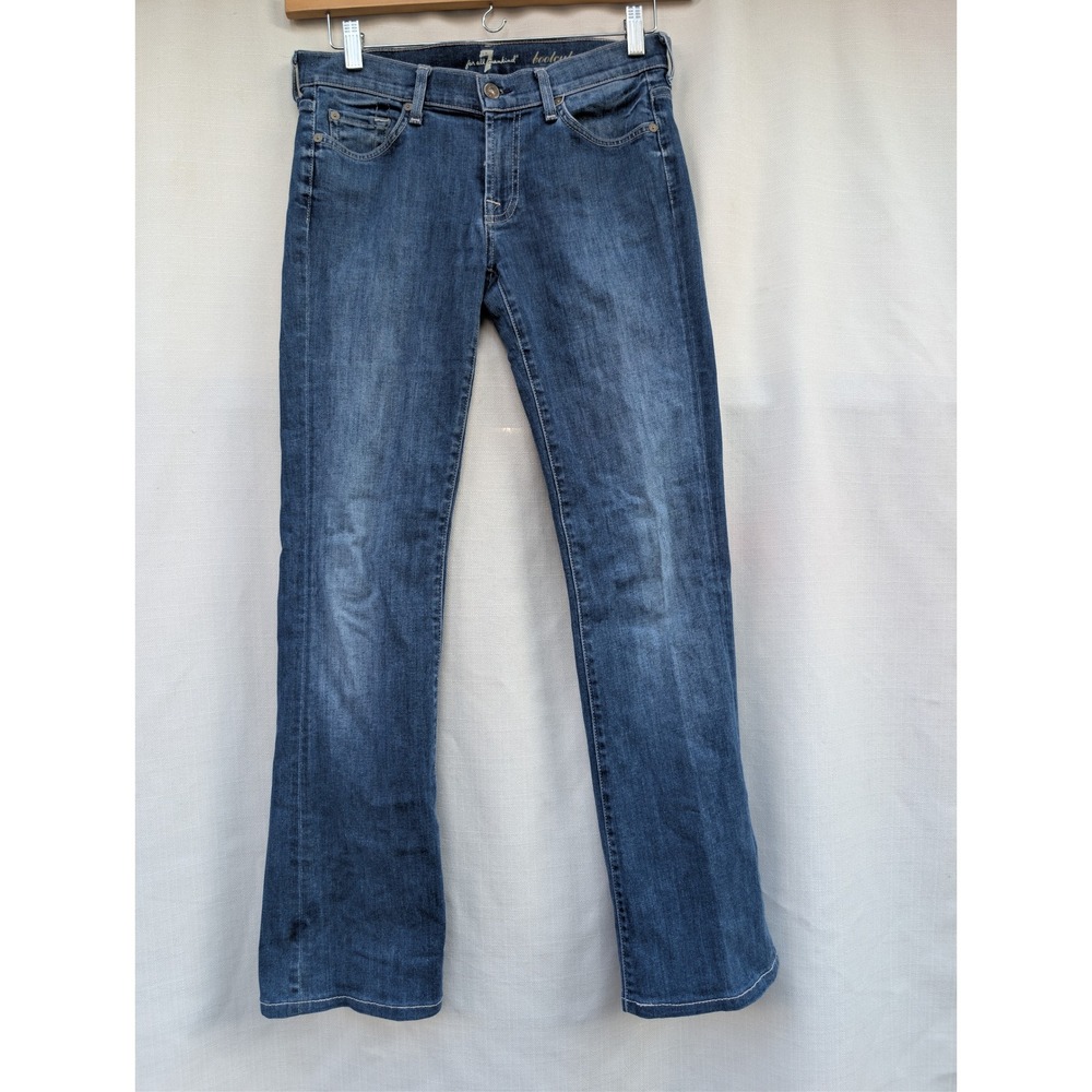 7 For All Mankind Bootcut Jeans Womens 29 Blue Stretch Signature Pocket USA